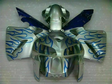 White Blue Flame 2005-2006 Honda CBR600RR Motorcycle Fairings