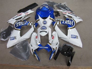 White Blue Lucky Strike Motul 2006-2007 Suzuki GSXR 600 Motorcycle Fairings