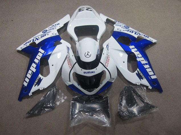 White Blue Motul 2001-2003 Suzuki GSXR 600 Motorcycle Fairing White Blue Motul 2001-2003 Suzuki GSXR 600 Motorcycle Fairing