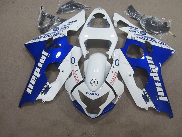 White Blue Motul 2004-2005 Suzuki GSXR 600 Motorcycle Fairings White Blue Motul 2004-2005 Suzuki GSXR 600 Motorcycle Fairings