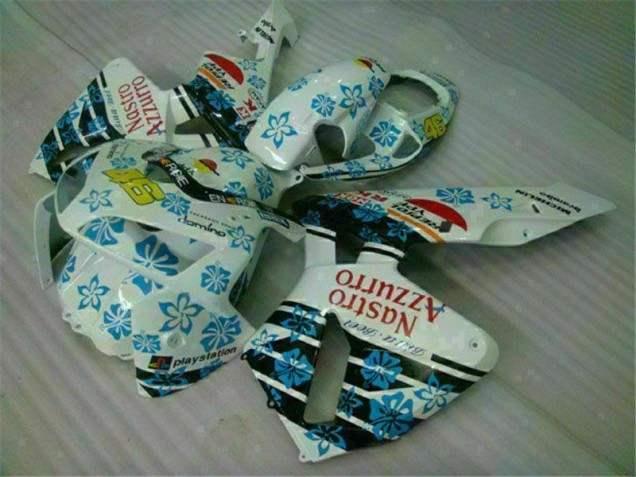 White Blue Nastro Azzurro 46 2005-2006 Honda CBR600RR Motorcycle Fairing White Blue Nastro Azzurro 46 2005-2006 Honda CBR600RR Motorcycle Fairing