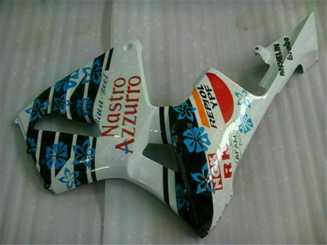 White Blue Nastro Azzurro 46 2005-2006 Honda CBR600RR Motorcycle Fairing White Blue Nastro Azzurro 46 2005-2006 Honda CBR600RR Motorcycle Fairing