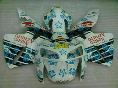 White Blue Nastro Azzurro 46 2005-2006 Honda CBR600RR Motorcycle Fairing