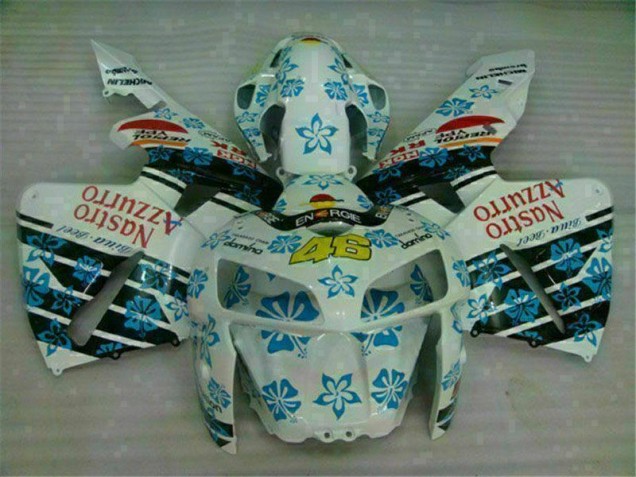White Blue Nastro Azzurro 46 2005-2006 Honda CBR600RR Motorcycle Fairing White Blue Nastro Azzurro 46 2005-2006 Honda CBR600RR Motorcycle Fairing
