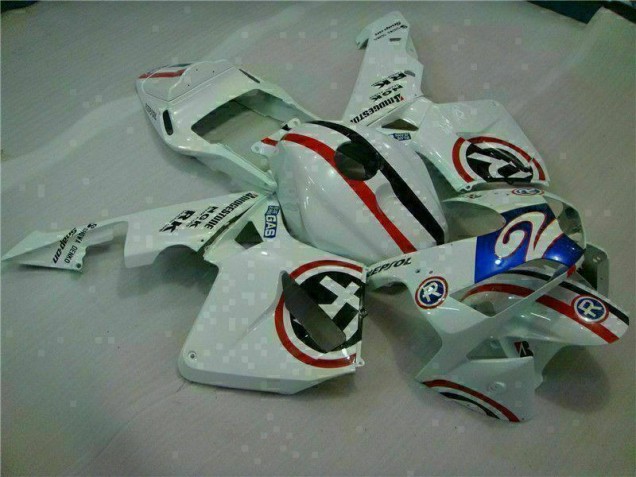 White Blue R 2 2003-2004 Honda CBR600RR Motorcycle Fairings White Blue R 2 2003-2004 Honda CBR600RR Motorcycle Fairings