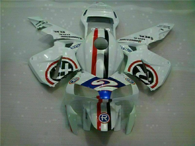 White Blue R 2 2003-2004 Honda CBR600RR Motorcycle Fairings White Blue R 2 2003-2004 Honda CBR600RR Motorcycle Fairings