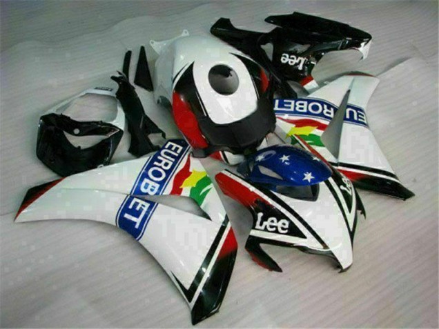 White Blue Red Eurobet Lee 2008-2011 Honda CBR1000RR Motorcycle Fairings White Blue Red Eurobet Lee 2008-2011 Honda CBR1000RR Motorcycle Fairings