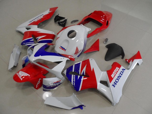 White Blue Red Motul HRC 2005-2006 Honda CBR600RR Motorcycle Fairings White Blue Red Motul HRC 2005-2006 Honda CBR600RR Motorcycle Fairings
