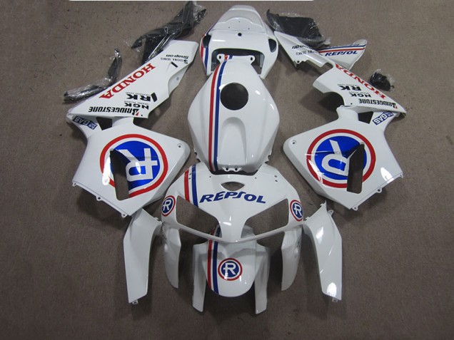 White Blue Repsol 2005-2006 Honda CBR600RR Motorcycle Fairings White Blue Repsol 2005-2006 Honda CBR600RR Motorcycle Fairings