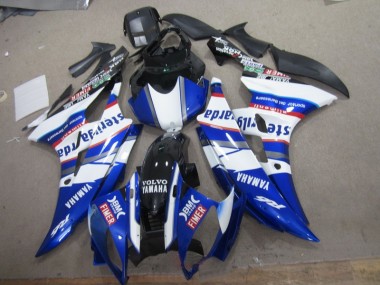 White Blue Sterilgarda Volvo 2006-2007 Yamaha YZF R6 Motorcycle Fairings