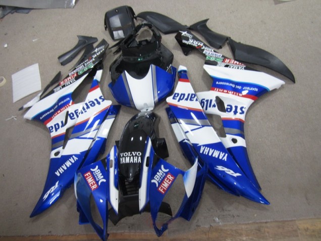 White Blue Sterilgarda Volvo 2006-2007 Yamaha YZF R6 Motorcycle Fairings White Blue Sterilgarda Volvo 2006-2007 Yamaha YZF R6 Motorcycle Fairings