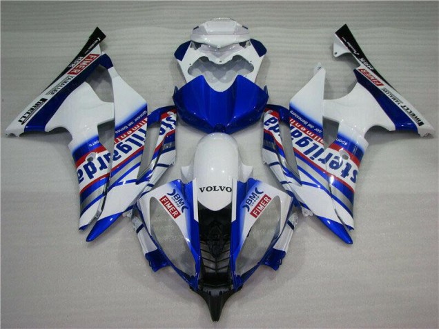 White Blue Sterilgarda Volvo 2008-2016 Yamaha YZF R6 Motorcycle Fairings White Blue Sterilgarda Volvo 2008-2016 Yamaha YZF R6 Motorcycle Fairings