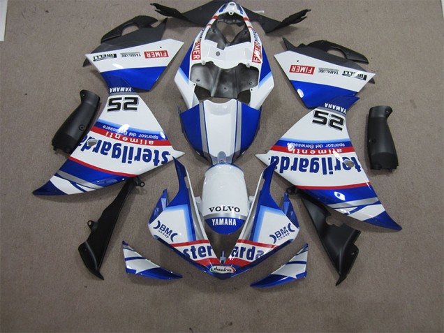 White Blue Volvo Sterilgarda 25 2012-2014 Yamaha YZF R1 Motorcycle Fairings White Blue Volvo Sterilgarda 25 2012-2014 Yamaha YZF R1 Motorcycle Fairings