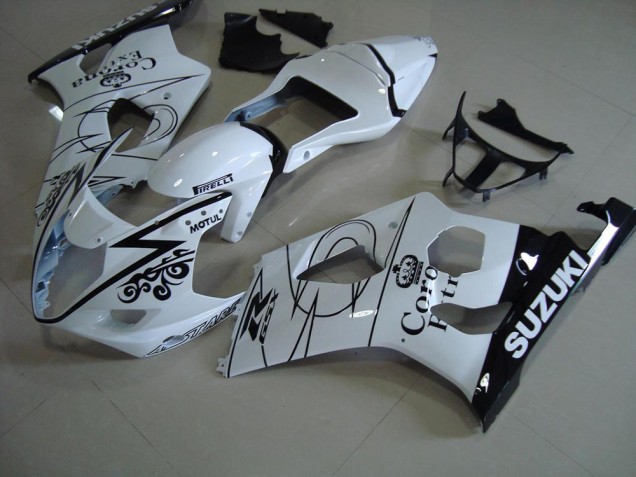 White Corona 2003-2004 Suzuki GSXR 1000 Motorcycle Fairings White Corona 2003-2004 Suzuki GSXR 1000 Motorcycle Fairings