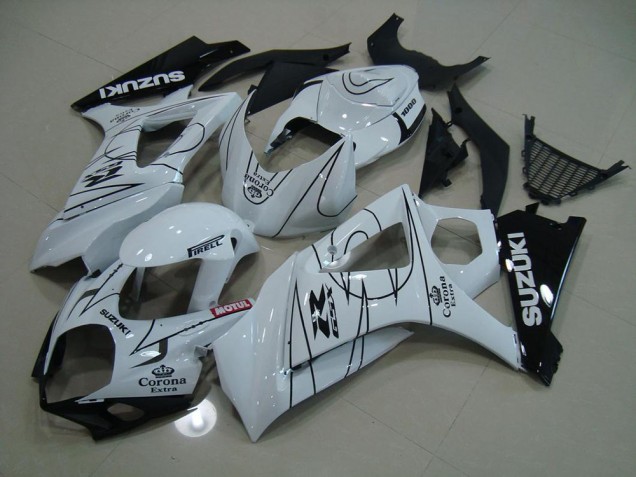 White Corona 2007-2008 Suzuki GSXR 1000 Motorcycle Fairings White Corona 2007-2008 Suzuki GSXR 1000 Motorcycle Fairings