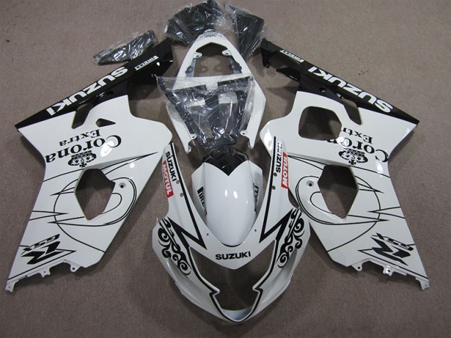 White Corona Extra Motul 2004-2005 Suzuki GSXR 600 Motorcycle Fairings White Corona Extra Motul 2004-2005 Suzuki GSXR 600 Motorcycle Fairings