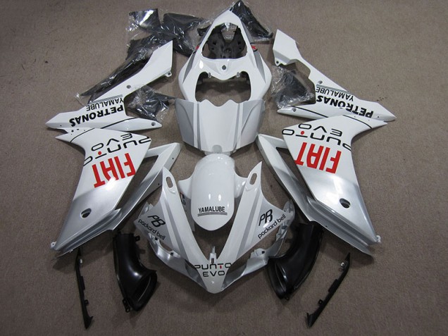 White Fiat 2007-2008 Yamaha YZF R1 Motorcycle Fairings White Fiat 2007-2008 Yamaha YZF R1 Motorcycle Fairings
