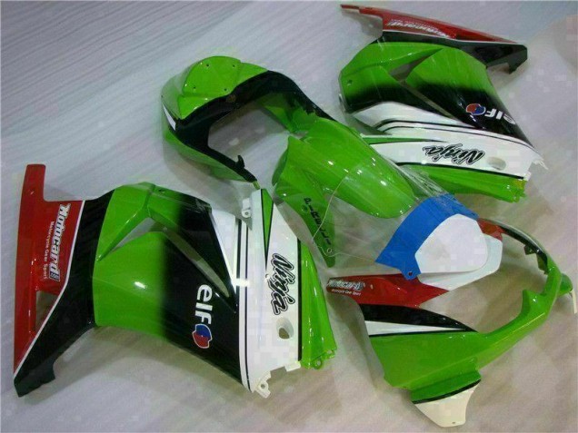 White Green Black Ninja 2008-2012 Kawasaki EX250 Motorcycle Fairings White Green Black Ninja 2008-2012 Kawasaki EX250 Motorcycle Fairings