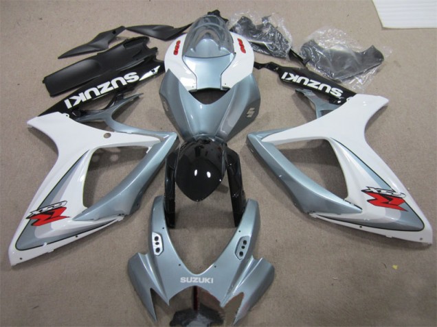 White Grey 2006-2007 Suzuki GSXR 600 Motorcycle Fairings White Grey 2006-2007 Suzuki GSXR 600 Motorcycle Fairings
