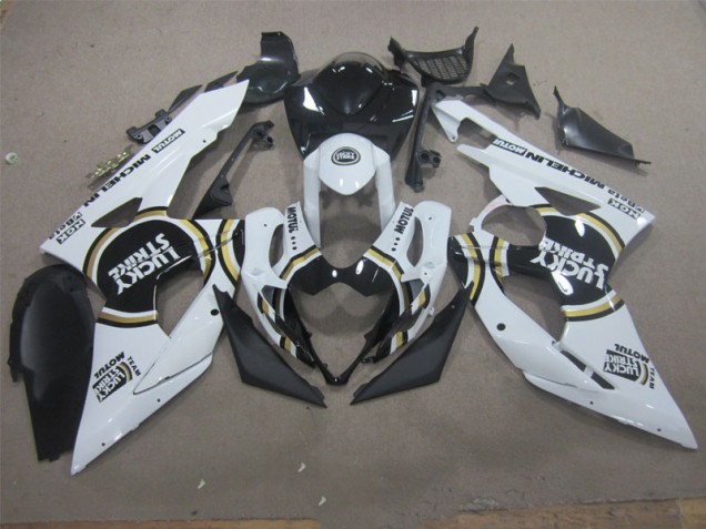 White Lucky Strike Black Motul 2005-2006 Suzuki GSXR 1000 Motorcycle Fairings White Lucky Strike Black Motul 2005-2006 Suzuki GSXR 1000 Motorcycle Fairings