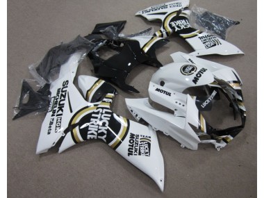 White Lucky Strike Black Motul 2011-2021 Suzuki GSXR 600 Motorcycle Fairing
