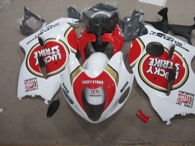 White Lucky Strike Motul 1996-2007 Suzuki GSXR 1300 Hayabusa Motorcycle Fairings White Lucky Strike Motul 1996-2007 Suzuki GSXR 1300 Hayabusa Motorcycle Fairings
