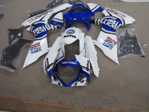 White Lucky Strike Motul 2011-2021 Suzuki GSXR 750 Motorcycle Fairings White Lucky Strike Motul 2011-2021 Suzuki GSXR 750 Motorcycle Fairings