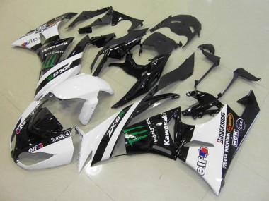 White Monster 2009-2012 Kawasaki ZX6R Motorcycle Fairings