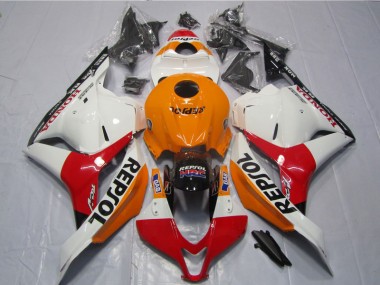 White Orange Black Repsol 2009-2012 Honda CBR600RR Motorcycle Fairings
