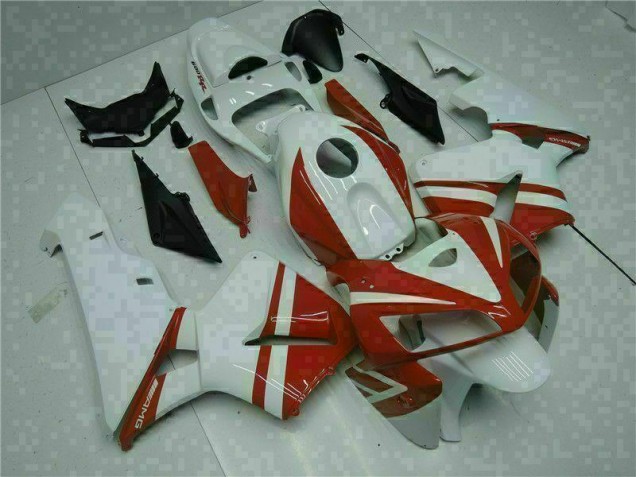 White Red 2005-2006 Honda CBR600RR Motorcycle Fairing White Red 2005-2006 Honda CBR600RR Motorcycle Fairing