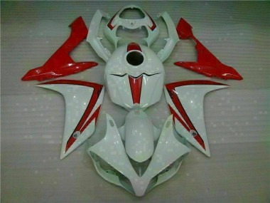 White Red 2007-2008 Yamaha YZF R1 Motorcycle Fairings