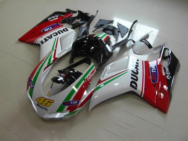 White Red 46 2007-2014 Ducati 1098 Motorcycle Fairings White Red 46 2007-2014 Ducati 1098 Motorcycle Fairings