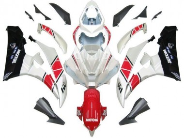 White Red Black 2006-2007 Yamaha YZF R6 Motorcycle Fairings