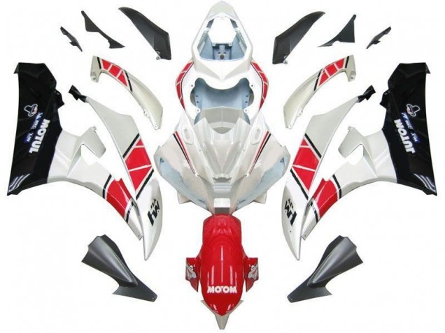 White Red Black 2006-2007 Yamaha YZF R6 Motorcycle Fairings White Red Black 2006-2007 Yamaha YZF R6 Motorcycle Fairings
