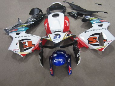 White Red Blue 2007-2008 Honda CBR600RR Motorcycle Fairings