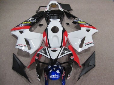 White Red Blue Lee 2005-2006 Honda CBR600RR Motorcycle Fairings