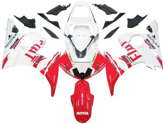 White Red Fiat 2003-2005 Yamaha YZF R6 Motorcycle Fairings White Red Fiat 2003-2005 Yamaha YZF R6 Motorcycle Fairings