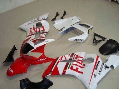 White Red Fiat Motul Acer 1998-2002 Yamaha YZF R6 Motorcycle Fairings
