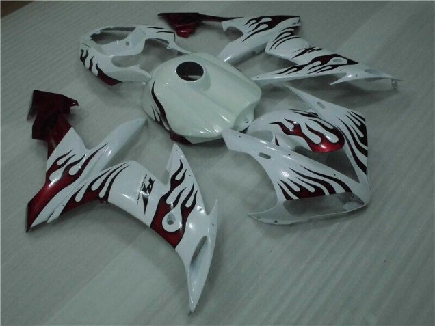 White Red Flame 2004-2006 Yamaha YZF R1 Motorcycle Fairings White Red Flame 2004-2006 Yamaha YZF R1 Motorcycle Fairings
