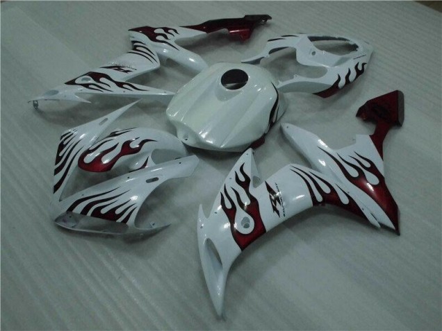 White Red Flame 2004-2006 Yamaha YZF R1 Motorcycle Fairings White Red Flame 2004-2006 Yamaha YZF R1 Motorcycle Fairings