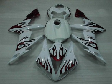 White Red Flame 2004-2006 Yamaha YZF R1 Motorcycle Fairings