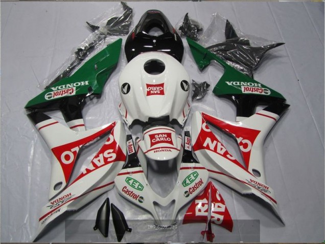 White Red Green San Carlo Castrol 2007-2008 Honda CBR600RR Motorcycle Fairings White Red Green San Carlo Castrol 2007-2008 Honda CBR600RR Motorcycle Fairings