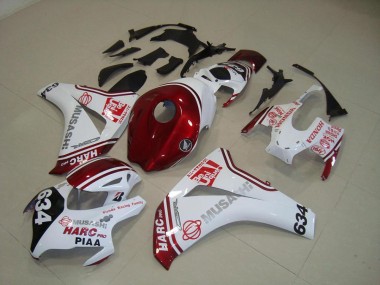 White Red HARC Pro PIAA 634 2008-2011 Honda CBR1000RR Motorcycle Fairings