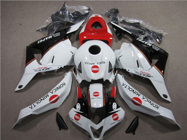 White Red Konica Minolta 2009-2012 Honda CBR600RR Motorcycle Fairings White Red Konica Minolta 2009-2012 Honda CBR600RR Motorcycle Fairings