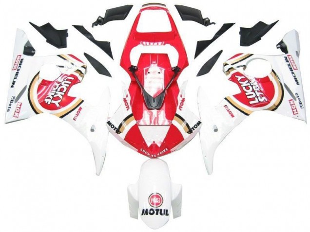 White Red Lucky Strike 2003-2005 Yamaha YZF R6 Motorcycle Fairings White Red Lucky Strike 2003-2005 Yamaha YZF R6 Motorcycle Fairings