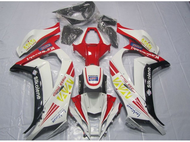White Red Silkolene 2011-2015 Kawasaki ZX10R Motorcycle Fairings White Red Silkolene 2011-2015 Kawasaki ZX10R Motorcycle Fairings