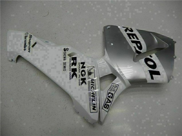 White Repsol 2003-2004 Honda CBR600RR Motorcycle Fairing White Repsol 2003-2004 Honda CBR600RR Motorcycle Fairing
