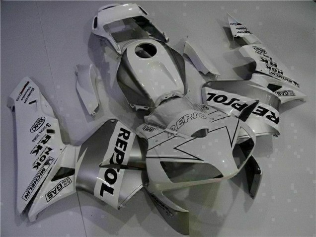 White Repsol 2003-2004 Honda CBR600RR Motorcycle Fairings White Repsol 2003-2004 Honda CBR600RR Motorcycle Fairings