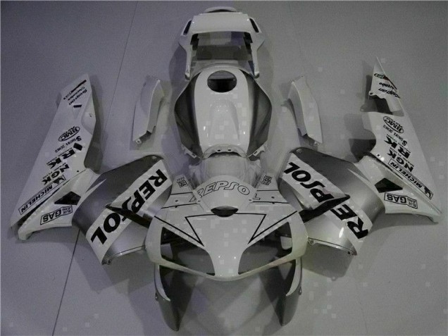 White Repsol 2003-2004 Honda CBR600RR Motorcycle Fairings White Repsol 2003-2004 Honda CBR600RR Motorcycle Fairings
