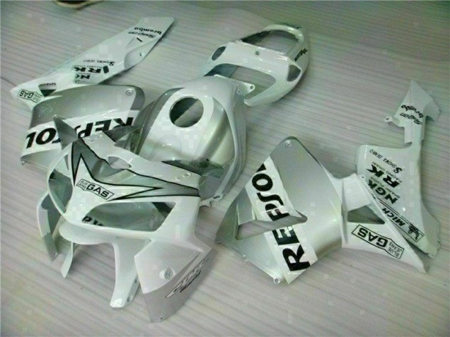 White Repsol 2005-2006 Honda CBR600RR Motorcycle Fairing White Repsol 2005-2006 Honda CBR600RR Motorcycle Fairing